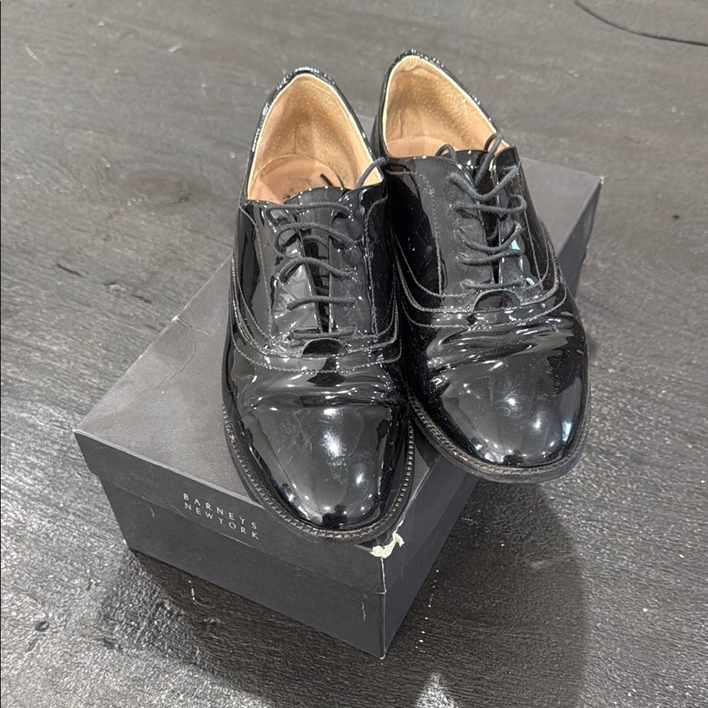 Barneys New York Men's Black Patent Leather Shoes